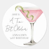 Ein kleines bisschen älterer Martini Geburtstag Runder Aufkleber (Vorderseite)