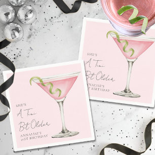 Ein kleines bisschen älterer Martini Geburtstagsfe Serviette