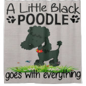 Ein kleines Black Poodle Lover Geschenk - Niedlich Duschvorhang (Vorderseite)