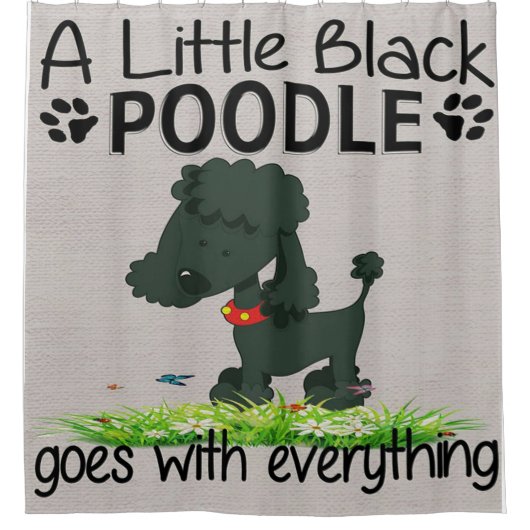 Ein kleines Black Poodle Lover Geschenk - Niedlich Duschvorhang (Vorderseite)