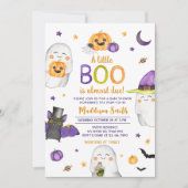 Ein kleines Boo Ghost Halloween Kinderdusche Einladung (Vorderseite)