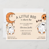 Ein kleines Boo Ghost Halloween Kinderdusche Einladung (Vorderseite)