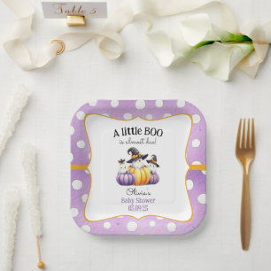 Ein kleines Boo Ghost Halloween Kinderdusche Pappteller