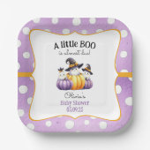 Ein kleines Boo Ghost Halloween Kinderdusche Pappteller (Vorderseite)