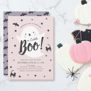 Ein kleines Boo Ghost Halloween Pink Girl Babydusc Einladung