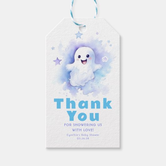 Ein kleines Boo Ghost Niedlich Halloween Kinderdus Geschenkanhänger (Vorderseite)