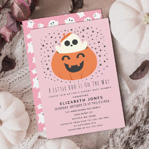 Ein kleines Boo Halloween Baby Duschmädchen Einladung