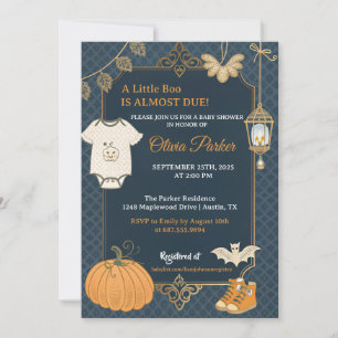 Ein kleines Boo Halloween-Baby-Empfang - Herbst-Ba Einladung