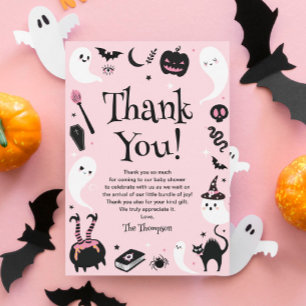 Ein kleines Boo Halloween-Baby-Shower Mädchen Dankeskarte