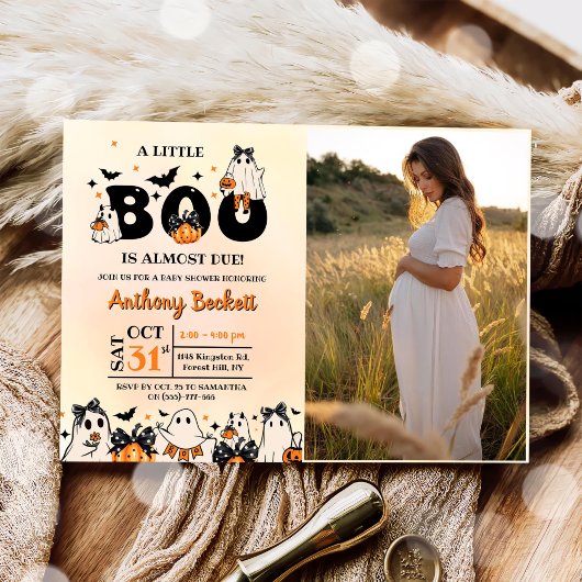 Ein kleines Boo Halloween Baby Shower Party Einladung