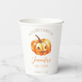 Ein kleines Boo Halloween Baby Shower Pumpkin Skri Pappbecher (Rückseite)