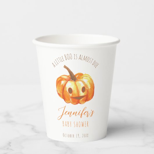 Ein kleines Boo Halloween Baby Shower Pumpkin Skri Pappbecher (Vorderseite)