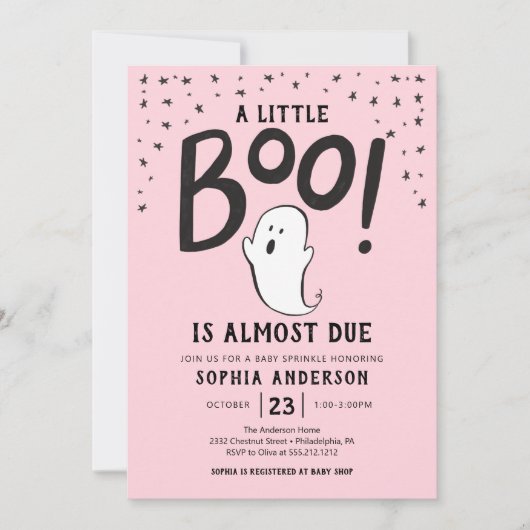 Ein kleines Boo Halloween Baby Sprinkle Einladung (Vorderseite)
