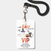 Ein kleines Boo Halloween Bowtie Baby Dusche VIP Ausweis (Vorderseite mit Lanyard)