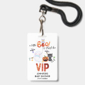 Ein kleines Boo Halloween Bowtie Baby Dusche VIP Ausweis (Vorderseite mit Lanyard)