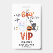 Ein kleines Boo Halloween Bowtie Baby Dusche VIP Ausweis (Vorderseite)