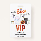 Ein kleines Boo Halloween Bowtie Baby Dusche VIP Ausweis (Vorderseite)