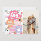 Ein kleines Boo Halloween Groovy Baby Shower Party Einladung (Vorderseite)