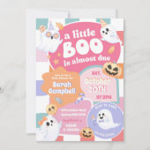 Ein kleines Boo Halloween Groovy Baby Shower Party Einladung (Vorderseite)