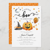 Ein kleines Boo Halloween Pumpkin Baby Dusche Einladung (Vorne/Hinten)