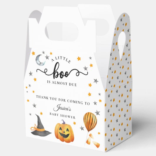 Ein kleines Boo Halloween Pumpkin Fall Baby Dusche Geschenkschachtel (Geöffnet)