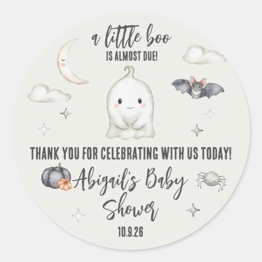 Ein kleines BOO ist fast fällig! Halloween-Kinderd Runder Aufkleber (Vorderseite)