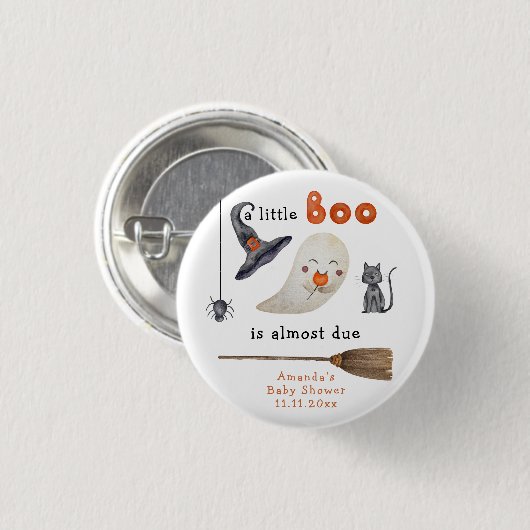 Ein kleines Boo ist fast schon wegen Babydusche Button (Vorne & Hinten)
