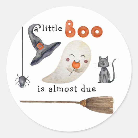 Ein kleines Boo ist fast schon wegen Babydusche Runder Aufkleber (Vorderseite)