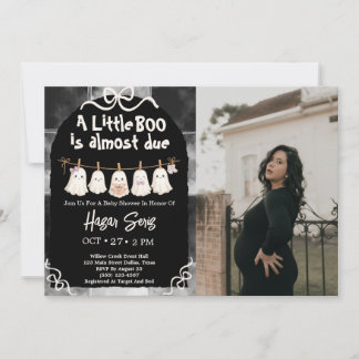 Ein kleines Boo kommt bald Baby Shower Foto Einladung