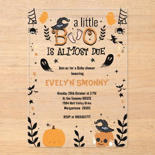 Ein kleines Boo kommt bald Baby Shower Schwangersc Acryleinladungen