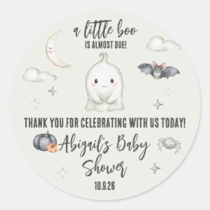 Ein kleines BOO kommt bald! Halloween-Baby-Party Runder Aufkleber