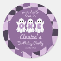 Ein kleines Boo lila Mädchen Geburtstag Papier Auf