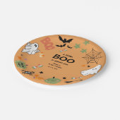 Ein kleines Boo Niedlich Ghost Halloween Kinderdus Pappteller (Schrägansicht)