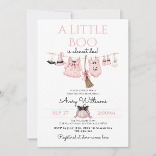 Ein kleines Boo Pink Halloween Baby Shower Mädchen Einladung
