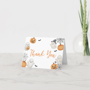 Ein kleines Boo Pumpkin Halloween Kinderdusche Dankeskarte