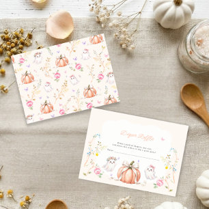 Ein kleines Boo süße rosa Oktober-Baby-Party Begleitkarte