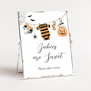 Ein kleines Boo-Wäscheleine-Babys-sind-süß-Schild Poster