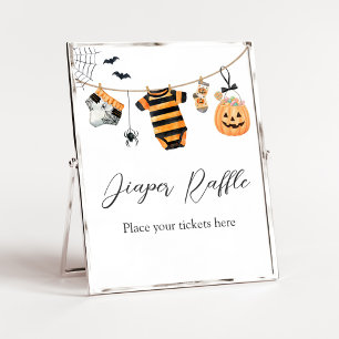 Ein kleines Boo-Wäscheleine-Windel-Raffle-Schild Poster