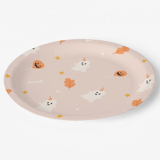 Ein kleines Boot fast fällig Babydusche Pappteller (Schrägansicht)