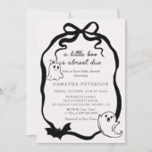 Ein kleines Boot fast fällig Bow Babydusche Einladung (Vorderseite)