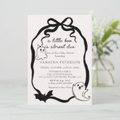 Ein kleines Boot fast fällig Bow Babydusche Einladung (Stehend Vorderseite)