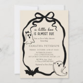 Ein kleines Boot fast fällig Bow Babydusche Einladung (Vorderseite)