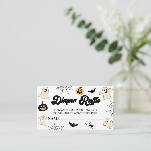 Ein kleines Boot Halloween Baby Duschdusche Windel Begleitkarte (Stehend Vorderseite)