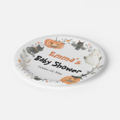 Ein kleines Boot Halloween Baby Duschpapier Teller (Schrägansicht)