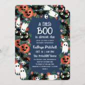 Ein kleines Boot Halloween Frame Blue Baby Dusche Einladung (Vorne/Hinten)