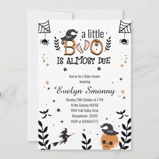 ein kleines Boot ist fast auf halben Babydusche zu Einladung (Vorderseite)