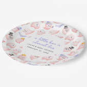 Ein kleines Buch ist fast die richtige Pink Ghost Pappteller (Schrägansicht)