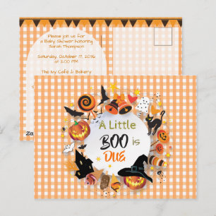 Ein kleines Buh ist fällig Orange Gingham QR Baby Postkarte