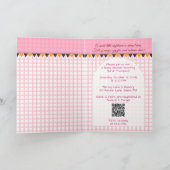 Ein kleines Buh ist fällig Pink Gingham QR Code Ba Einladung (Innenseite)