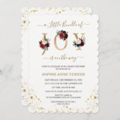 Ein kleines Bündel von Joy Burgundy Blumendusche Einladung (Vorne/Hinten)